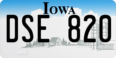 IA license plate DSE820