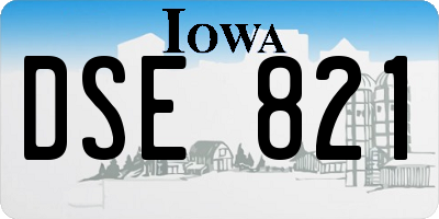 IA license plate DSE821