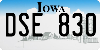 IA license plate DSE830