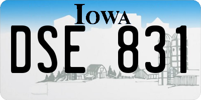 IA license plate DSE831