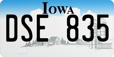 IA license plate DSE835
