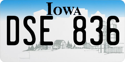 IA license plate DSE836