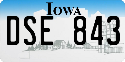 IA license plate DSE843