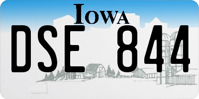 IA license plate DSE844