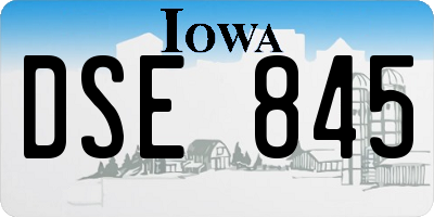IA license plate DSE845