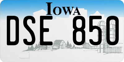 IA license plate DSE850