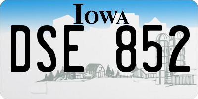 IA license plate DSE852