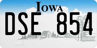 IA license plate DSE854