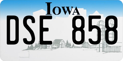 IA license plate DSE858