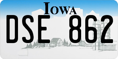 IA license plate DSE862