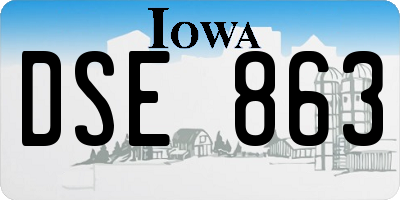 IA license plate DSE863