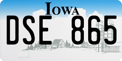 IA license plate DSE865