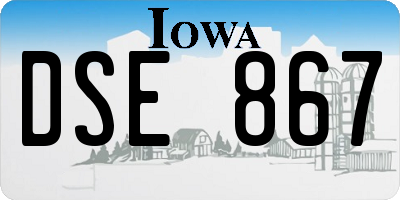 IA license plate DSE867