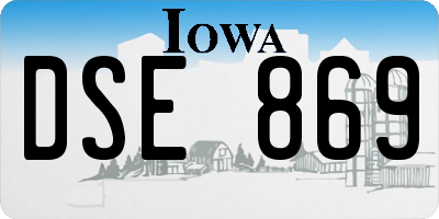 IA license plate DSE869