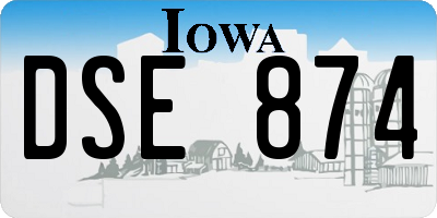 IA license plate DSE874
