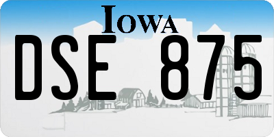 IA license plate DSE875