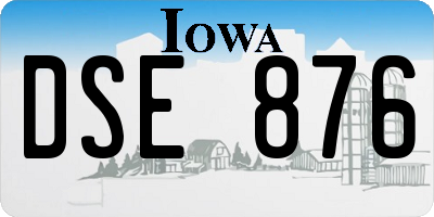 IA license plate DSE876