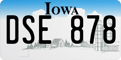 IA license plate DSE878