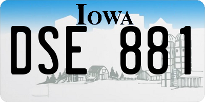 IA license plate DSE881