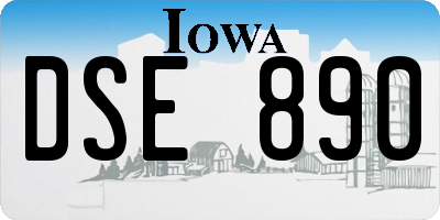 IA license plate DSE890
