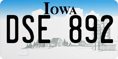 IA license plate DSE892