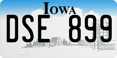 IA license plate DSE899
