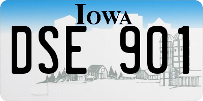 IA license plate DSE901