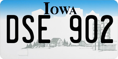 IA license plate DSE902
