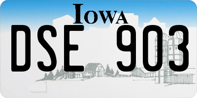 IA license plate DSE903