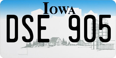 IA license plate DSE905