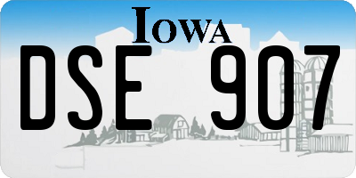 IA license plate DSE907