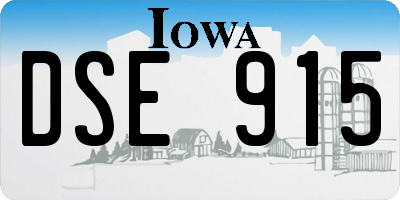 IA license plate DSE915