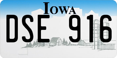 IA license plate DSE916