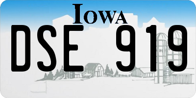 IA license plate DSE919