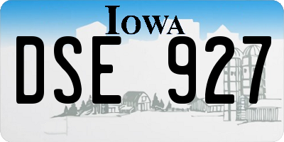 IA license plate DSE927