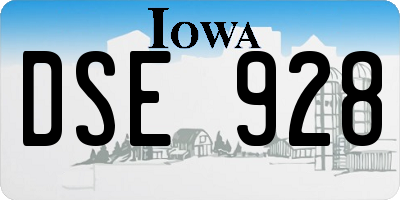 IA license plate DSE928