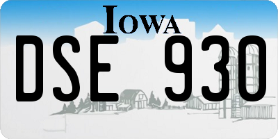 IA license plate DSE930