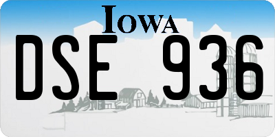 IA license plate DSE936
