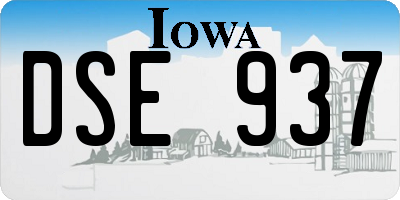IA license plate DSE937