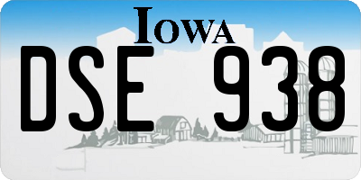IA license plate DSE938