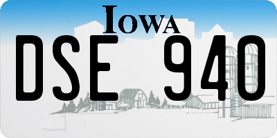 IA license plate DSE940