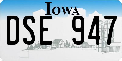 IA license plate DSE947