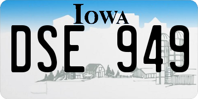 IA license plate DSE949