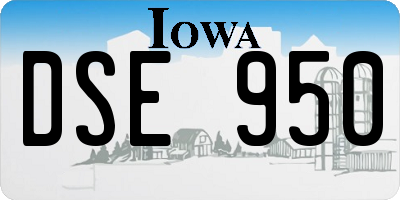 IA license plate DSE950
