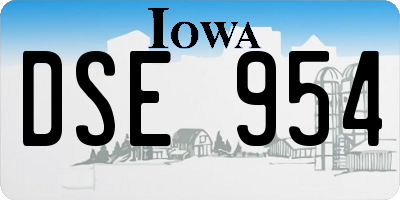 IA license plate DSE954