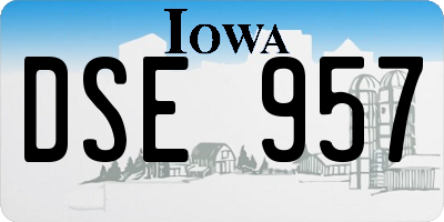 IA license plate DSE957