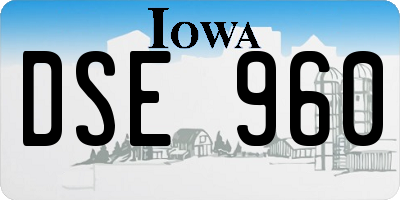 IA license plate DSE960