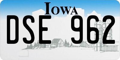 IA license plate DSE962