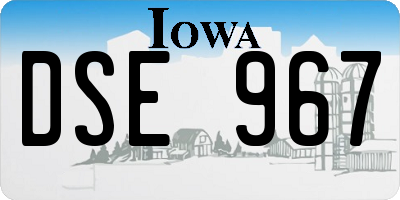 IA license plate DSE967