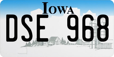 IA license plate DSE968